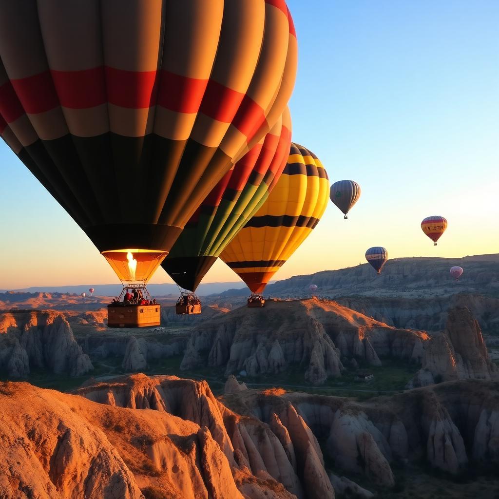 Montgolfière au lever du soleil